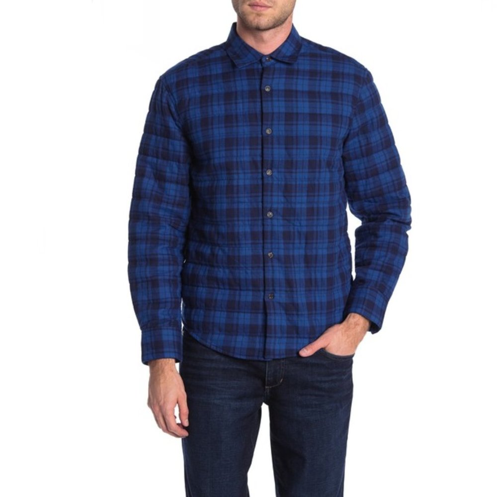 Thomas Dean Padded Plaid Shirt Jacket